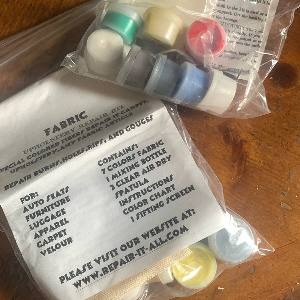 Fabric upholstery repair kit